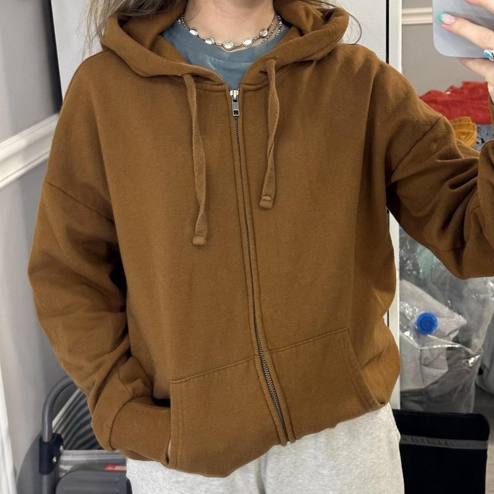 Brown Zip Up Hoodie